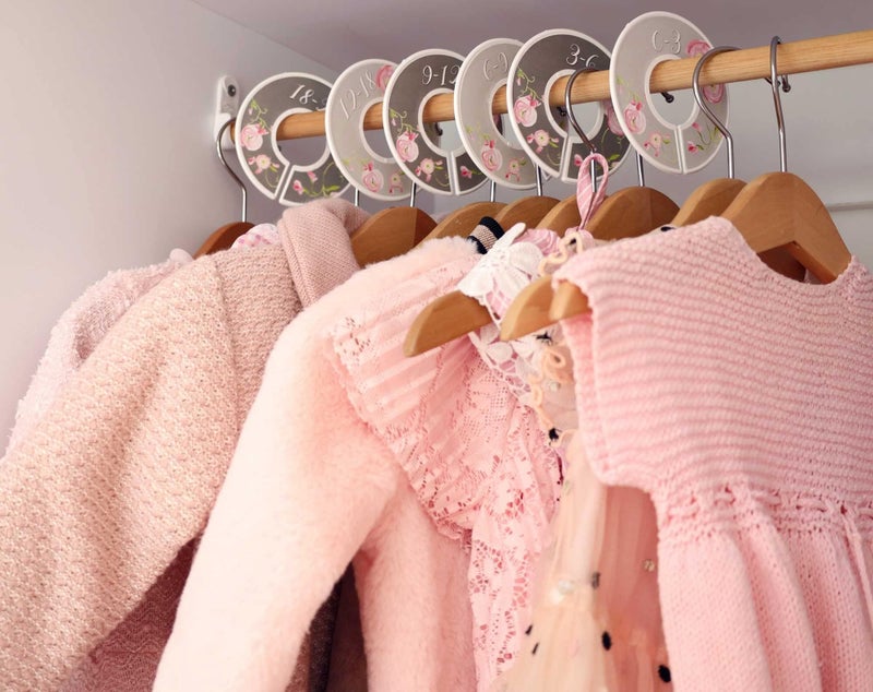 Mumsy Goose Nursery Closet Dividers, Closet Organizers, Baby Girl Clothes Organizers Pink Grey Floral - Image 3